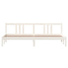 Bed Frame without Mattress White Solid Wood 200x200 cm
