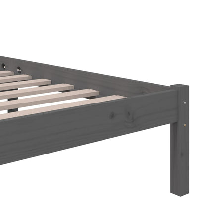 Bed Frame without Mattress Grey Solid Wood 200x200 cm