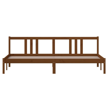 Bed Frame | Honey Brown | Solid Pine Wood, Plywood | 200x200 cm