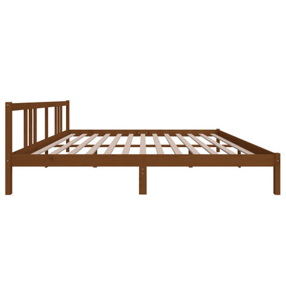 Bed Frame | Honey Brown | Solid Pine Wood, Plywood | 200x200 cm
