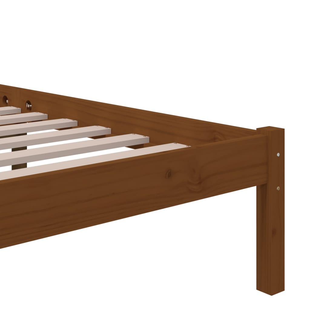 Bed Frame | Honey Brown | Solid Pine Wood, Plywood | 200x200 cm