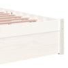 Bed Frame without Mattress White Solid Wood 90x190 cm Single Single
