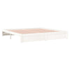 Bed Frame without Mattress White Solid Wood 200x200 cm