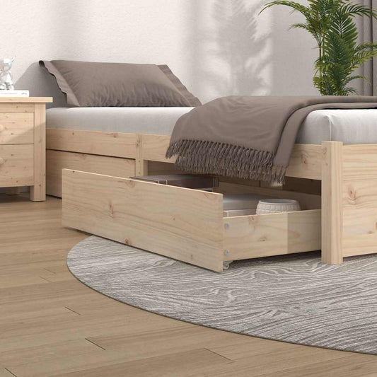 Bed Drawer | Natural Wood | Solid Pine Wood | Under Bed Drawer