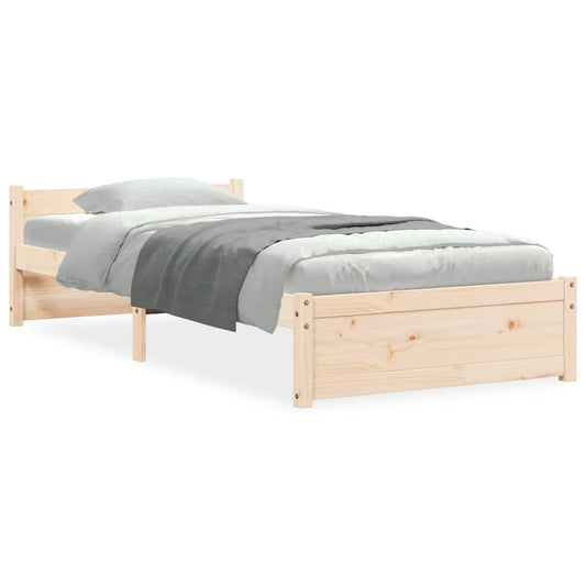 Bed Frame without Mattress Solid Wood 75x190 cm Small Single