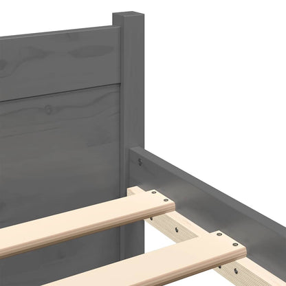 Bed Frame without Mattress Grey Solid Wood 75x190 cm Small Single Small Single