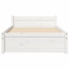 Bed Frame without Mattress White Solid Wood 90x190 cm Single Single