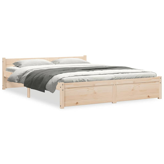 Bed Frame without Mattress Solid Wood 135x190 cm Double