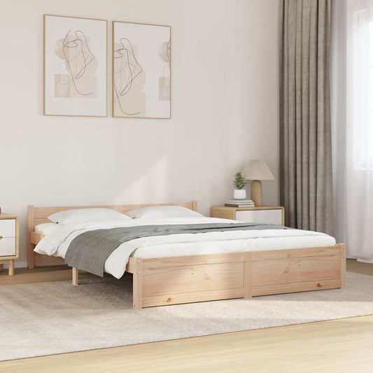 Bed Frame without Mattress Solid Wood 135x190 cm Double