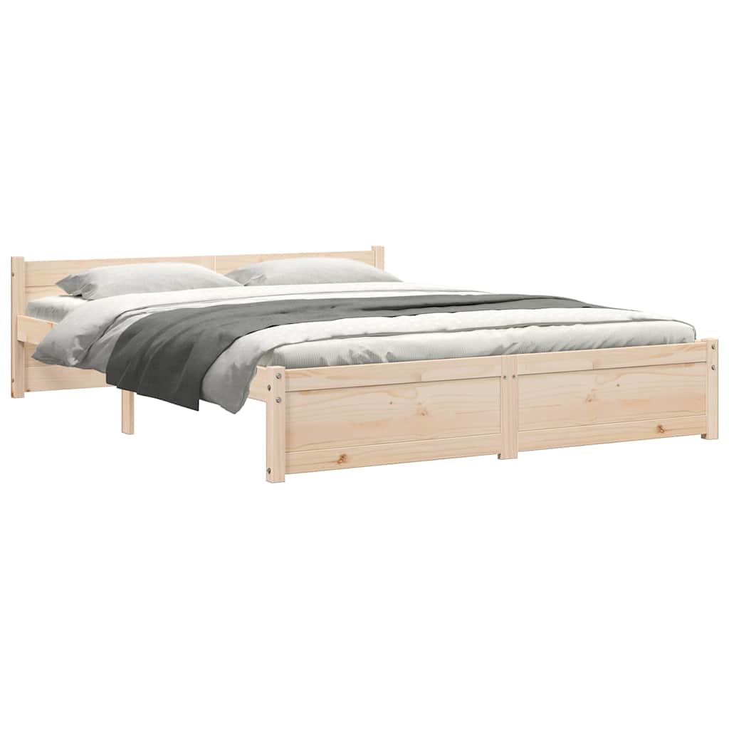 Bed Frame without Mattress Solid Wood 140x190 cm