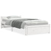 Bed Frame without Mattress White Solid Wood 90x200 cm