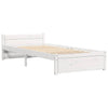 Bed Frame without Mattress White Solid Wood 90x200 cm