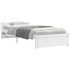 Bed Frame without Mattress White Solid Wood 90x200 cm