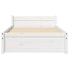 Bed Frame without Mattress White Solid Wood 90x200 cm