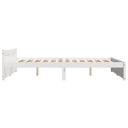 Bed Frame without Mattress White Solid Wood 160x200 cm