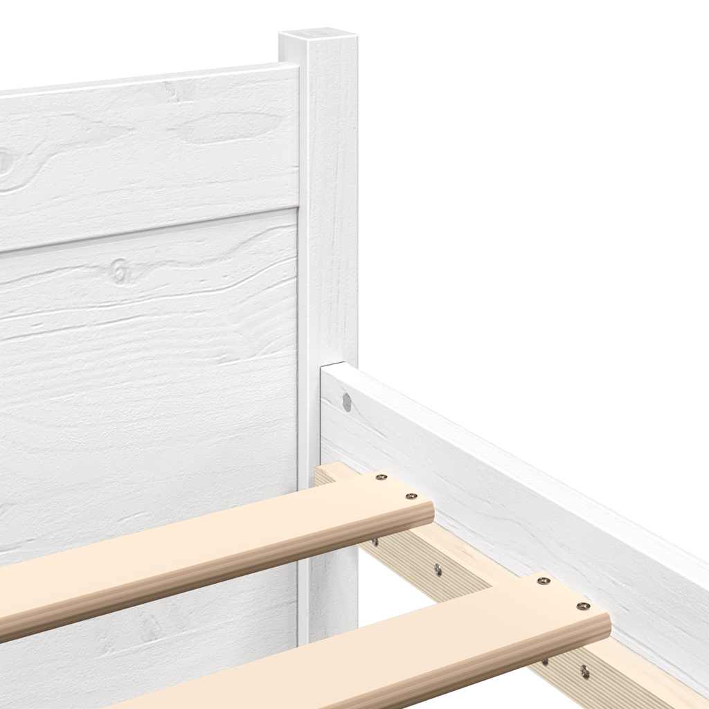 Bed Frame without Mattress White Solid Wood 160x200 cm
