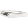 Bed Frame without Mattress White Solid Wood 180x200 cm Super King