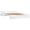 Bed Frame without Mattress White Solid Wood 180x200 cm Super King