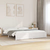 Bed Frame without Mattress White Solid Wood 180x200 cm Super King