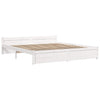 Bed Frame without Mattress White Solid Wood 200x200 cm