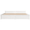 Bed Frame without Mattress White Solid Wood 200x200 cm