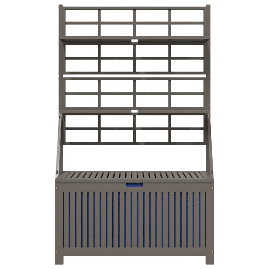 Storage Box with Trellis Gray 39"x19.7"x63" Solid Wood Acacia