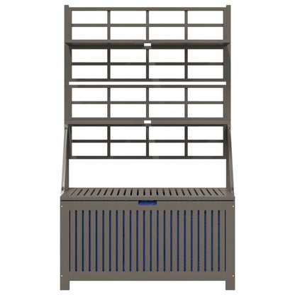 Storage Box with Trellis Gray 39"x19.7"x63" Solid Wood Acacia
