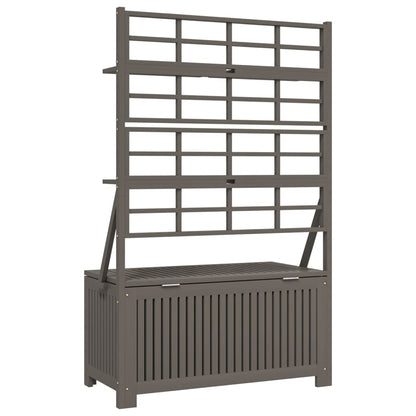 Storage Box with Trellis Gray 39"x19.7"x63" Solid Wood Acacia