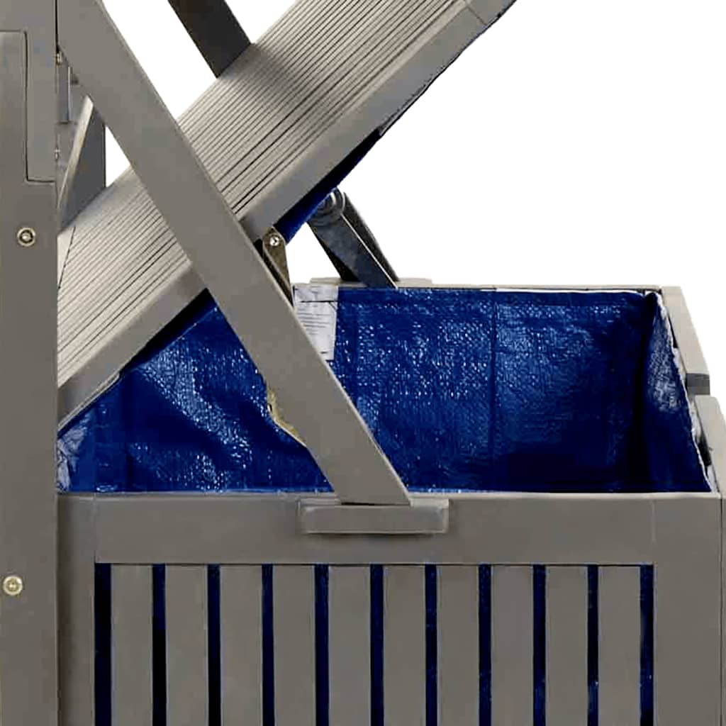 Storage Box with Trellis Gray 39"x19.7"x63" Solid Wood Acacia
