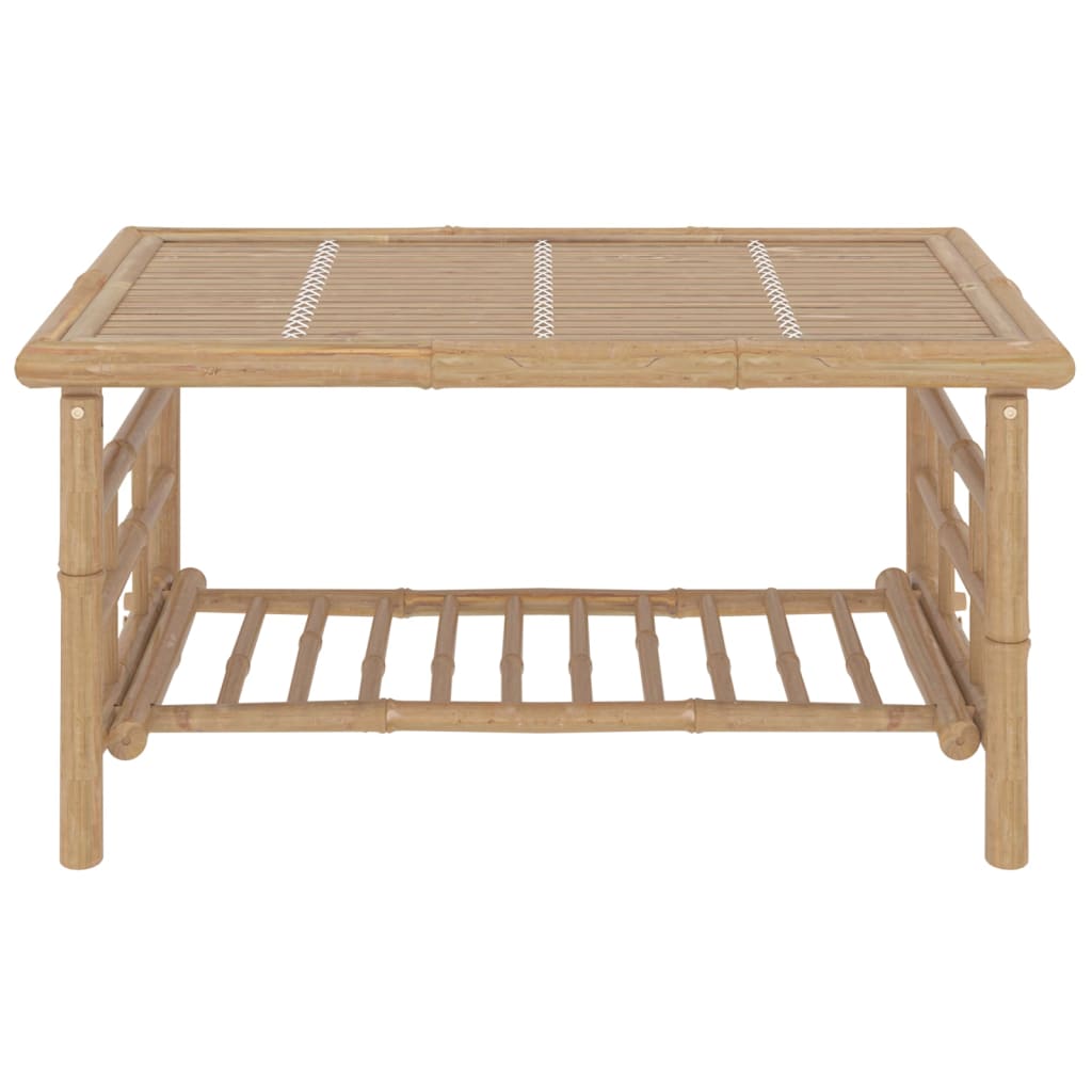 2 Piece Patio Lounge Set with Dark Gray Cushions Bamboo