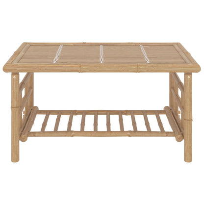 2 Piece Patio Lounge Set with Dark Gray Cushions Bamboo