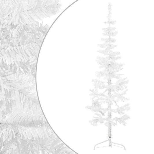 Artificial Half Christmas Tree White PVC Slim