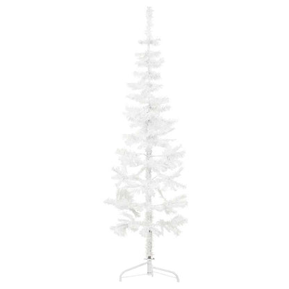 Artificial Half Christmas Tree White PVC, Steel Slim