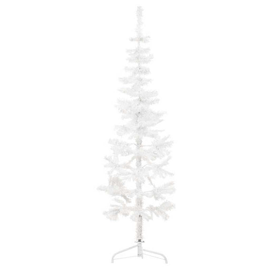 Artificial Half Christmas Tree White PVC, steel Slim