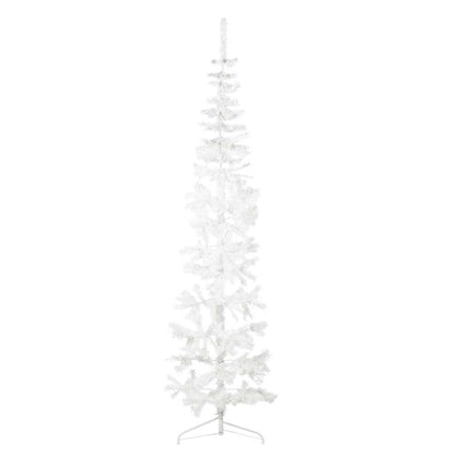 Artificial Half Christmas Tree White PVC 82.7 in Tall