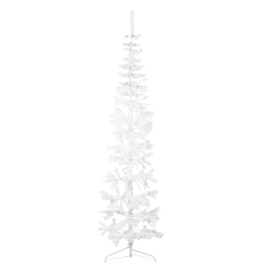 Artificial Half Christmas Tree White PVC 82.7 in Tall