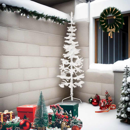 Artificial Half Christmas Tree White PVC 82.7 in Tall