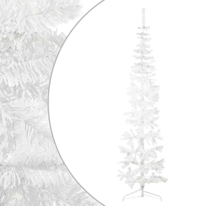 Artificial Half Christmas Tree White PVC 82.7 in Tall