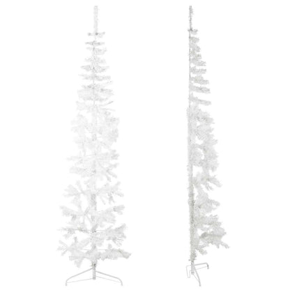 Artificial Half Christmas Tree White PVC 82.7 in Tall