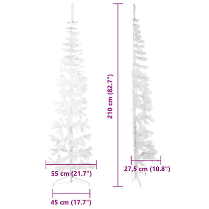 Artificial Half Christmas Tree White PVC 82.7 in Tall