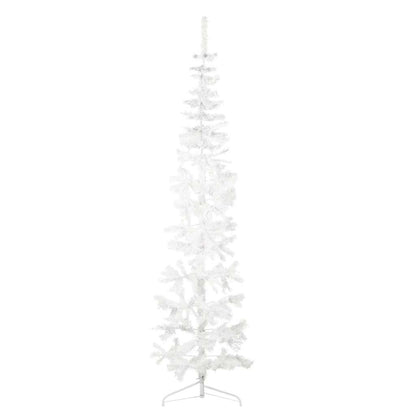 Artificial Half Christmas Tree White PVC Slim Decorative Inlays