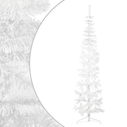 Artificial Half Christmas Tree White PVC Slim Decorative Inlays