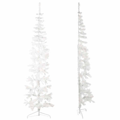 Artificial Half Christmas Tree White PVC Slim Decorative Inlays