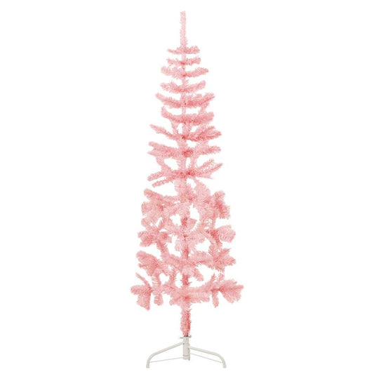 Artificial Half Christmas Tree Pink PVC Slim