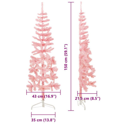Artificial Half Christmas Tree Pink PVC Slim