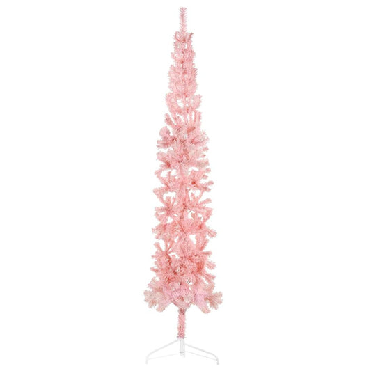Artificial Half Christmas Tree Pink PVC, Steel 82.7 in