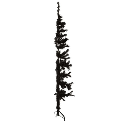 Artificial Half Christmas Tree Black PVC, Steel