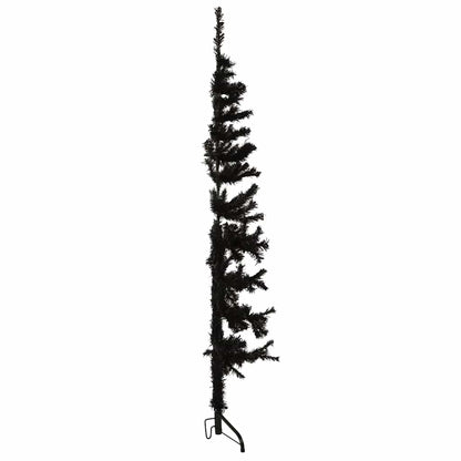 Artificial Half Christmas Tree Black PVC, Steel Slim