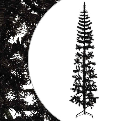 Artificial Half Christmas Tree Black PVC, Steel Extra Tall