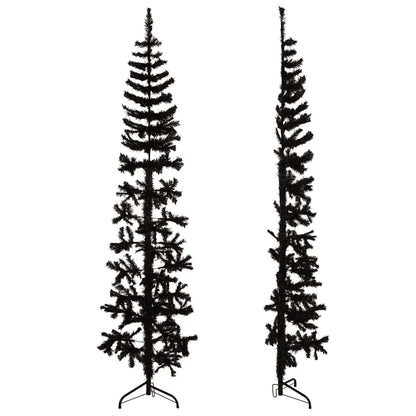 Artificial Half Christmas Tree Black PVC, Steel Extra Tall